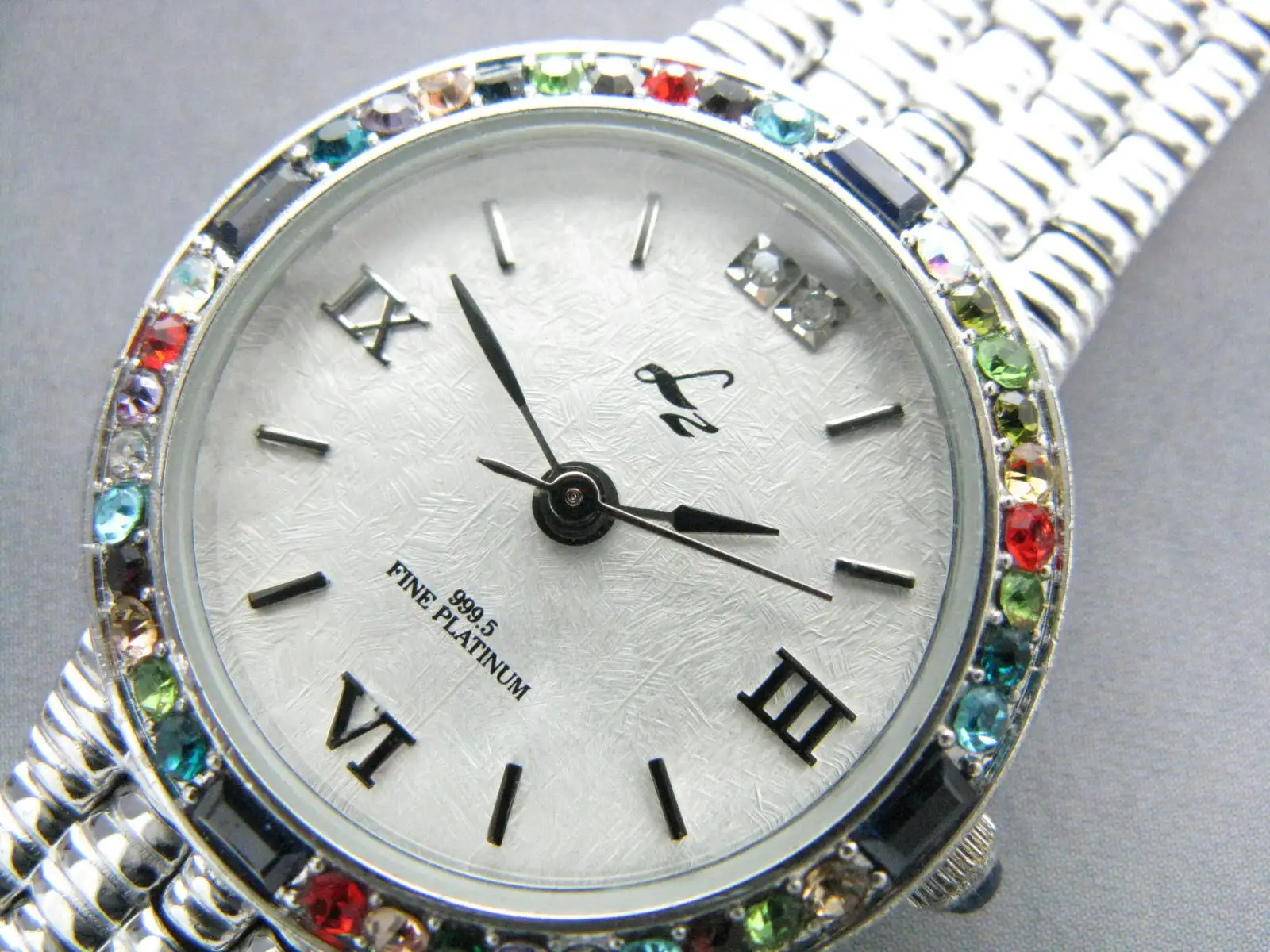 999 Platinum plating Dial Japanese LZ diamond quartz women's watch