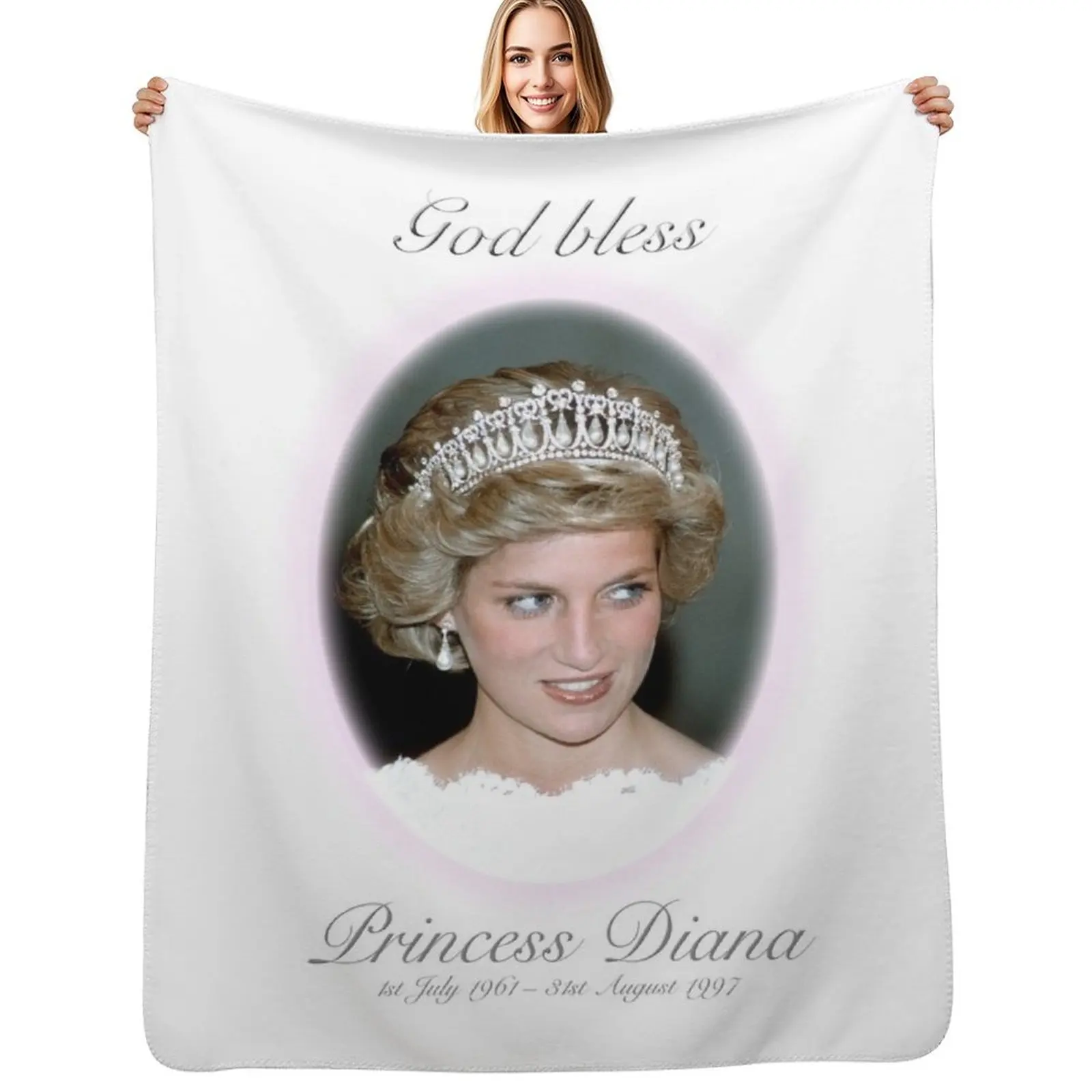 

God Bless Princess Diana - Remembrance Throw Blanket Multi Purpose Soft Warm Blanket for Home Travel
