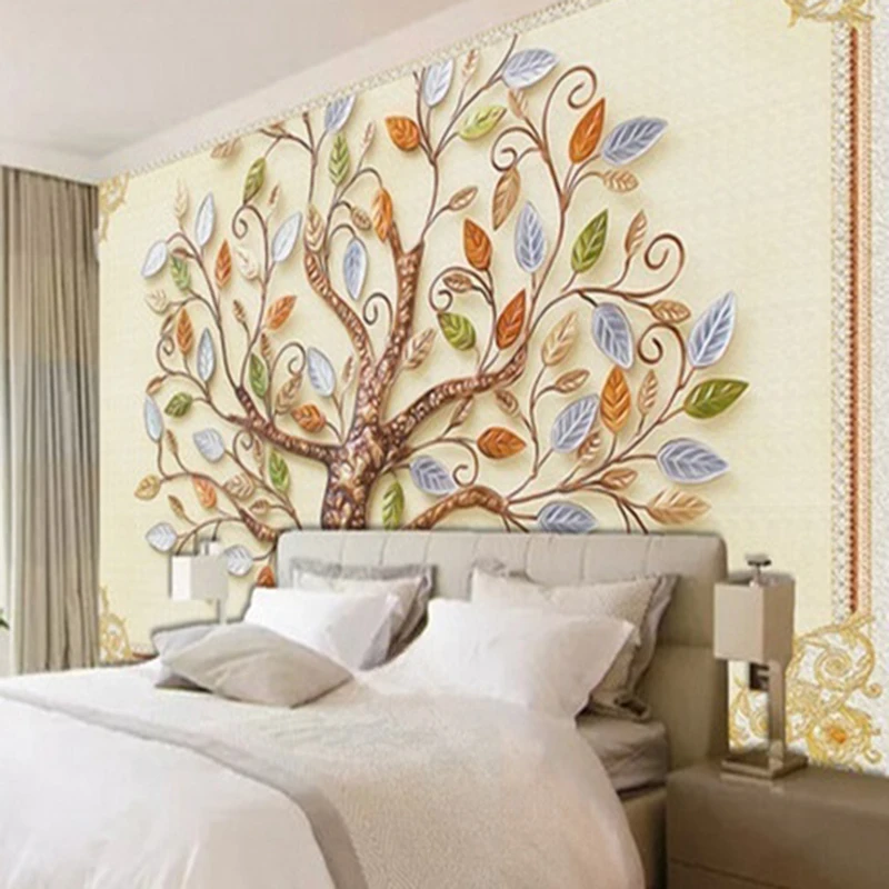 Custom 3D Tree Pattern Wallpaper Mural Nordic Style Wall Decor Background Painting for Living Room Kitchen Art Print Wall Papers