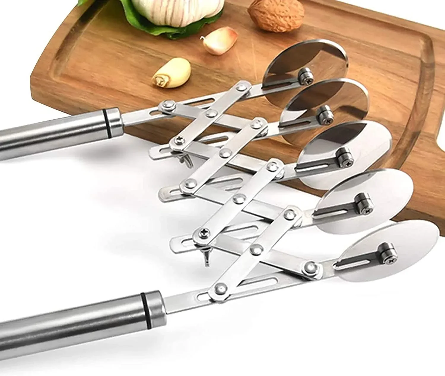 5 Wheels Pastry Cutter Dough Divider Side Pasta Knife Flexible Roller Blade Pizza Pastry Peeler Stainless Steel Wheel Cutter