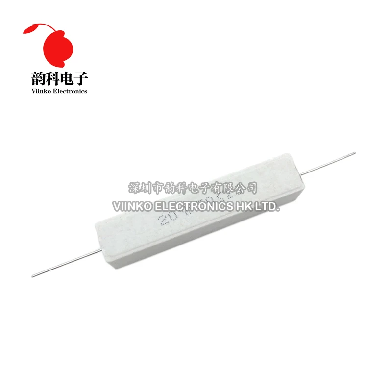 2pcs 20W 5% Cement Resistor Power Resistance 0.1 ~ 10K 0.1R 0.5R 10R 50R 0.22 0.33 0.5 1 2 5 8 10 20 22 30 50 100 1K 1.5K 2K ohm