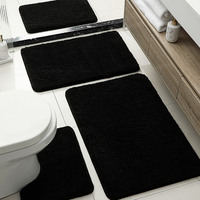4PC bathtub anti slip pad U-shaped toilet foot mat thickened carpet bathroom absorbent floor mat door mat 4-piece set