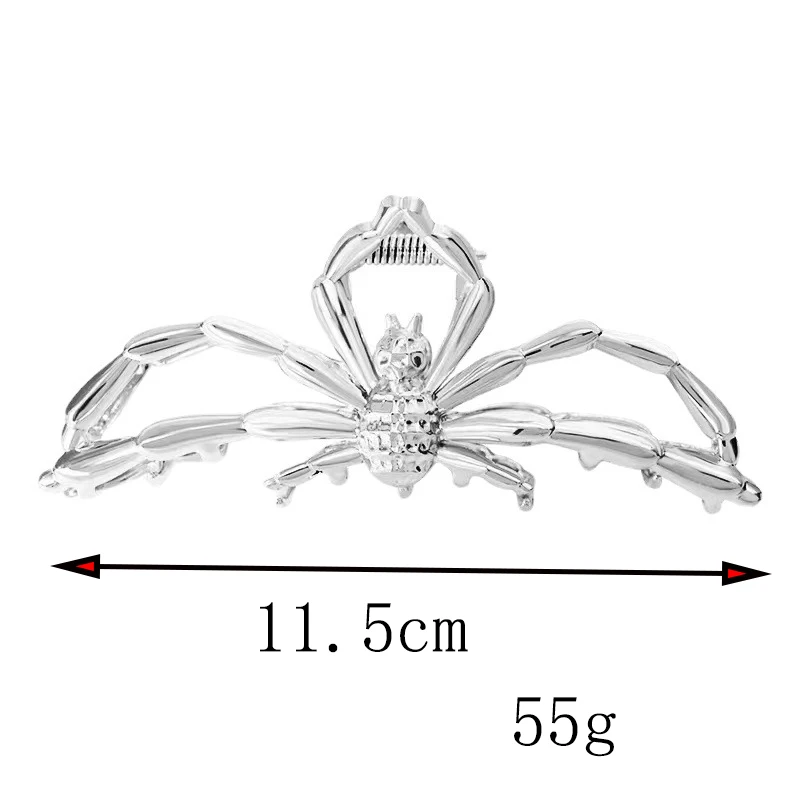 Woman Elegant Sliver Big Spider Design Hair Claws Ladies Fashion Washing Face Hair Clips Hairpins Girls Metal Hair Accessories