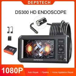 DEPSTECH 1080P Endoscope 7.9mm Dual Lens | 5.5mm Single Lens 4.3inch Screen Inspection Camera Hard Cable IP67 Endoscopic for Car