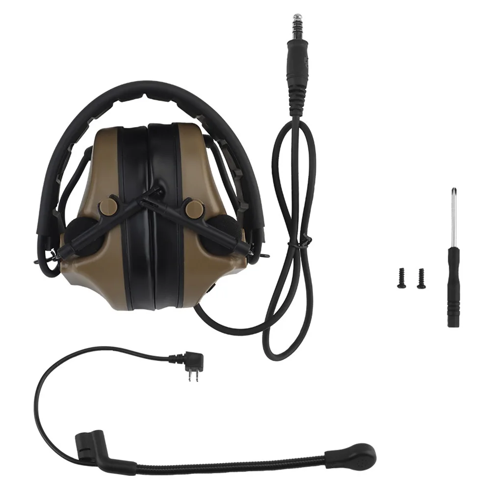 Tactical Headset with Mic & Gel Ear Pads, Noise Cancelling & Sound Pickup C5 Tactical Headphone, for Airsoft Paintball Hearing