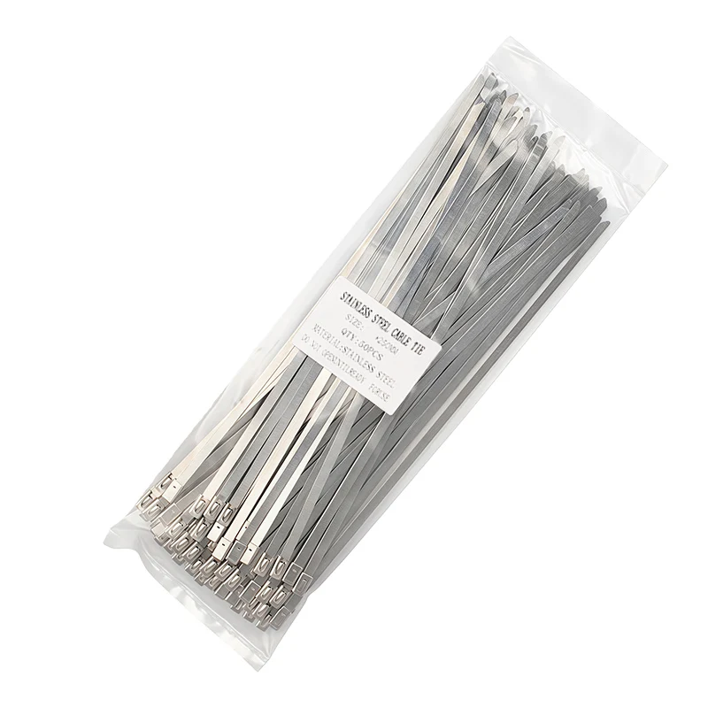 

4,6 мм 50 шт. -304 кабельные стяжки из нержавеющей стали, самоблокирующиеся антикоррозийные металлические стяжки-молнии для жгутов проводов электропроводки, сверхмощные