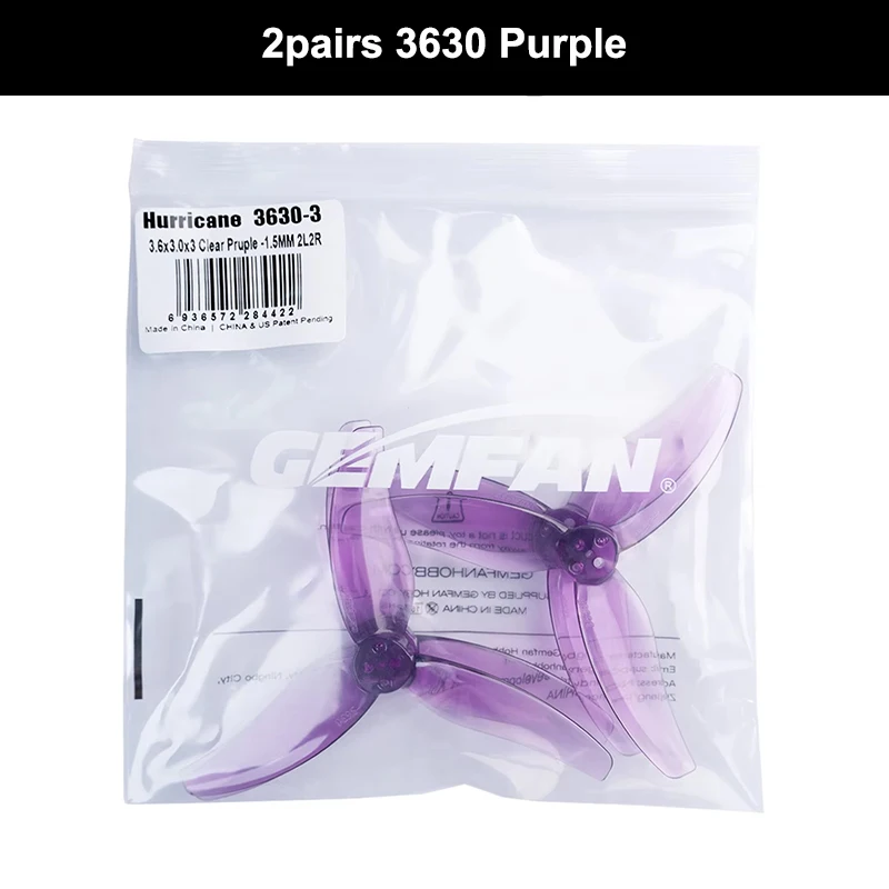 Gemfan 4525 3630 3525 3520 4023 3-blads propeller van PC-materiaal, lichtgewicht voor FPV quadcopter freestyle drone accessoires