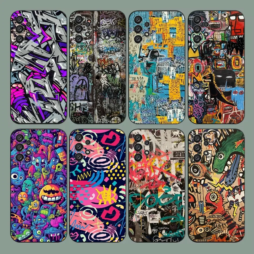 

Cool Colorful Graffiti Phone Case For Samsung Galaxy A20,A21s,A22,A31,A32,A52,A53,A72,73,A80,A91 Soft Black Cover