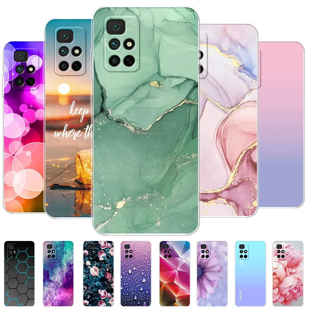 For Xiaomi Redmi 10 Case For Redmi 10 2022 Clear Cover Marble Painted Silicone Soft Fundas For Redmi 10 Prime 2022 Bumper Coque