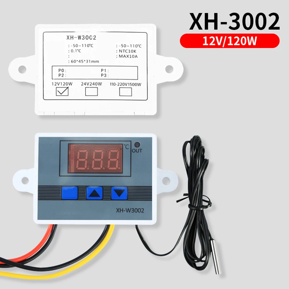 

XH-W3002 Temperature Controller AC110V-220V DC12V/24V LED Digital Control Thermostat Microcomputer Switch Thermoregulator Sensor