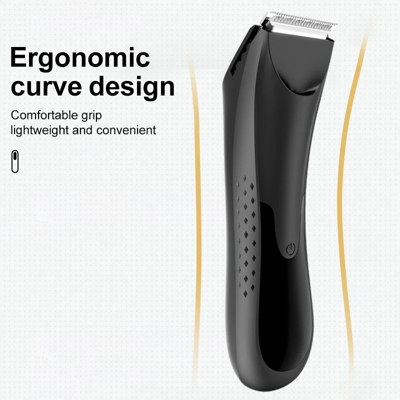 Electric Body Hair Trimmer for Men Groin Hair Cutting Machine LED Display Hair Shaver USB Base Charging Waterproof Ceramic Blade