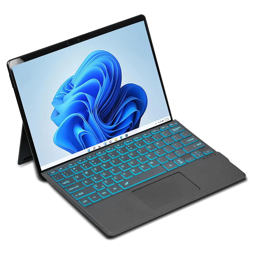 

Wireless Keyboard Bluetooth-Compatible Rechargeable Tablet Keyboard Keyboard Backlit Trackpad for Microsoft Surface Pro 8/9/10/X