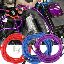 5 Point 0.6/0.8/1m Universal Car Ground Cables Auto Booster Jumper Grounding Wire System Kit to improve Power For Cars SUV Auto