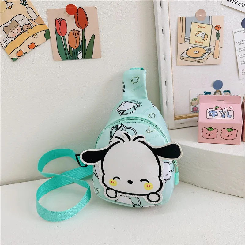 MINISO Sanrio Simple Casual Children Crossbody Anime Small chest bag Hello Kitty Kuromi Pochacco Cinnamoroll Chest Bag for Kid