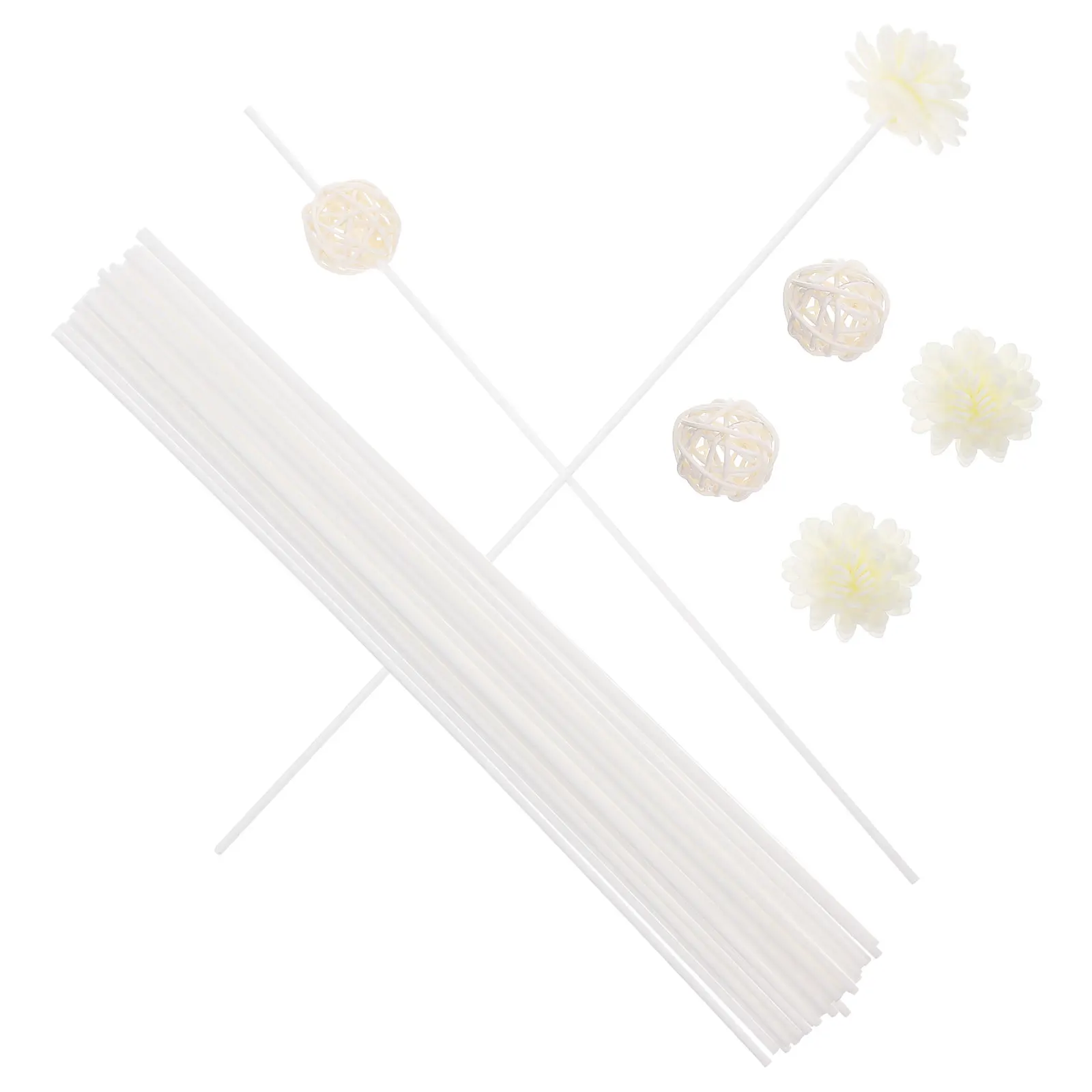 

Diffuser Flower Sticks Aroma Rods Home Supplies Humidifier White Bottle Summer Dry Flowers Reed Diffuser Wooden Stems