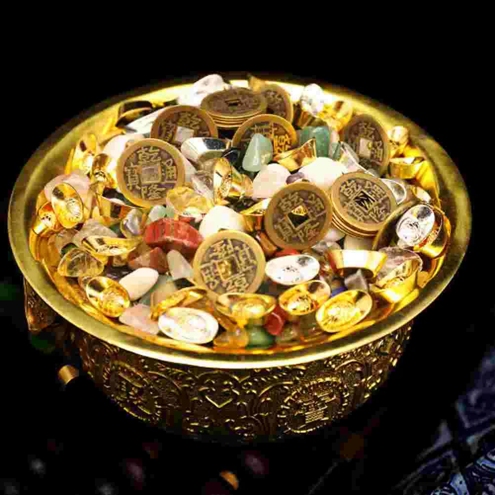 Treasure Bowl Faux Items Room Dining Table Decor Golden Exquisite Cornucopia Statue Office