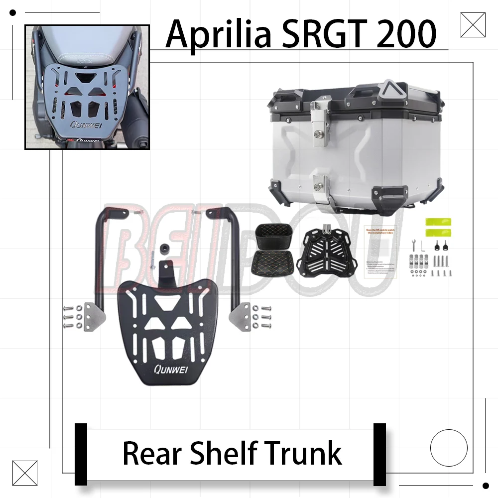 

New For Aprilia SRGT 200 SR GT 200 GT200 Motorcycle Modified Rear Tail Rack Tail Box Back Box Luggage Rack Rear Rack Trunk