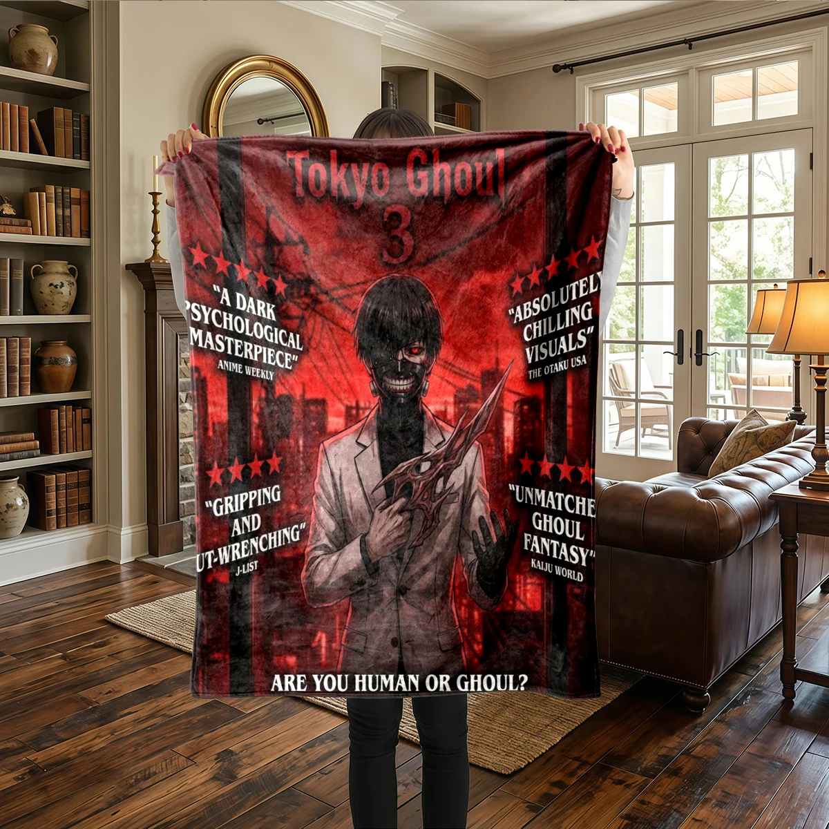 Tokyo Ghoul Printed Flannel Blanket - Warm, For Bedrooms, Sofas, Travel -HE70