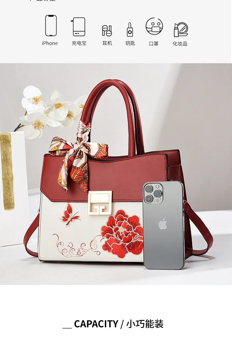 2025 Neue bestickte Damenhandtasche, modische Umhängetasche, hochwertiger Stil, vielseitig, große Kapazität, Schulterhandtasche, Designer-Tasche für Damen – Detail 13