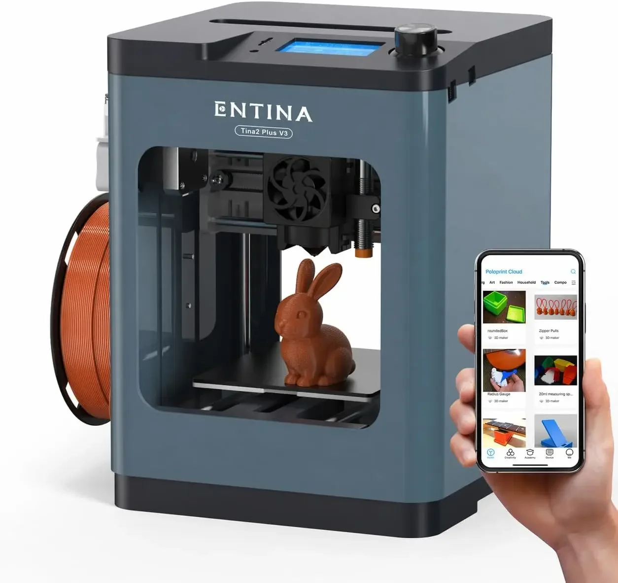 Tina2 Plus 3D Printer, 250mm/s Fast Printing 3D Printer for Beginners & Kids, WiFi & App Control, Fully Assembled, Auto Leveling