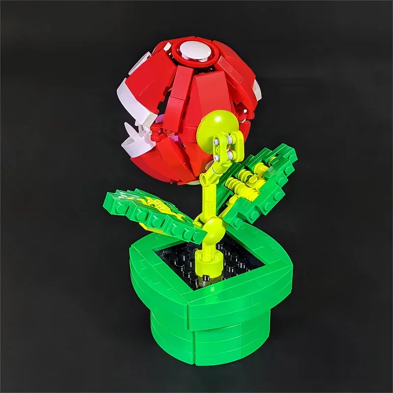 MOC planta Chomper hombre Eater flor modelo Audrey II horror tienda pequeña en maceta bloques de construcción conjunto rompecabezas juguetes para niños regalo de cumpleaños