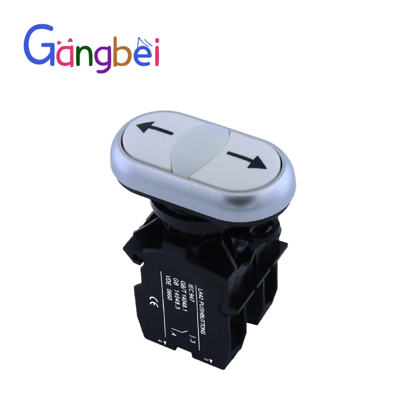 22mm 2NO arrow push button switches momentary button momentary pushbutton switch button switch Gangbei