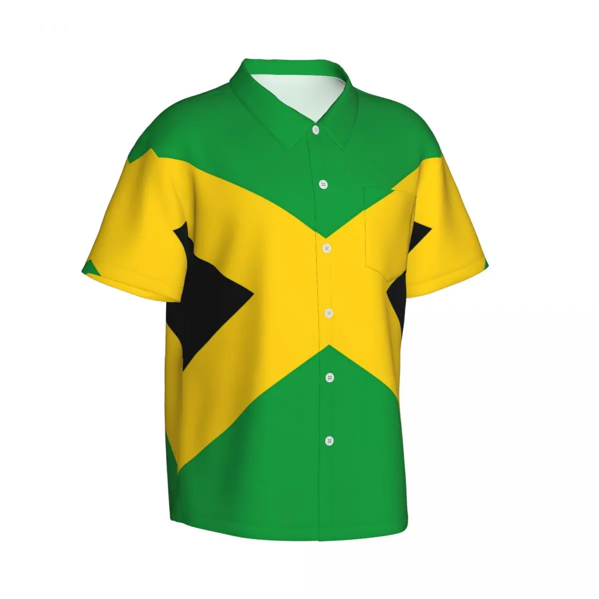 Hawaii Shirt Vacation Jamaica Flag Blouses National Celebration Elegant Casual Shirts Male Short-Sleeve Breathable Tops