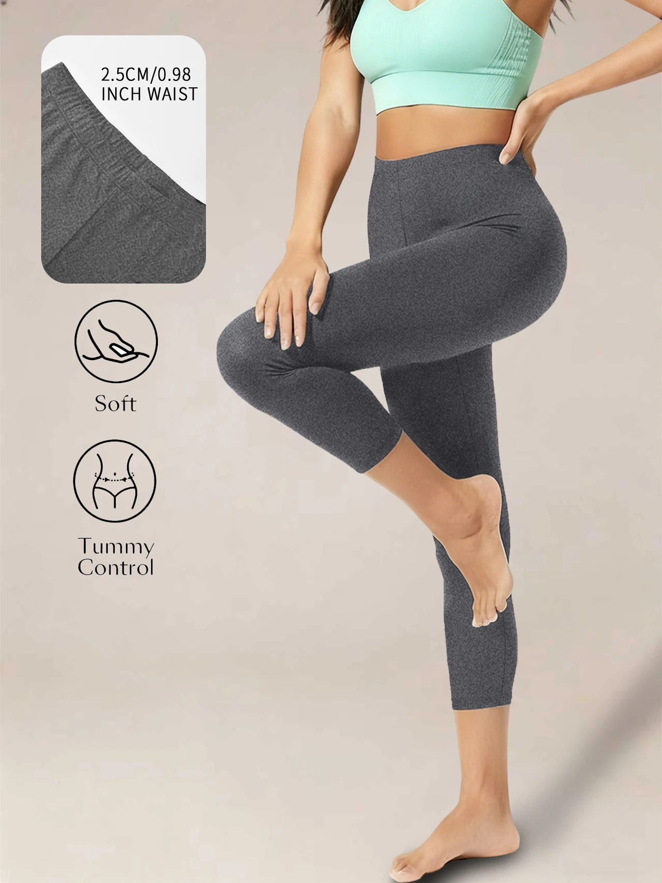 Super Soft Yoga Running Pants Women Capri Leggings No See Through Athletic WorkoutHome Casual Leggings