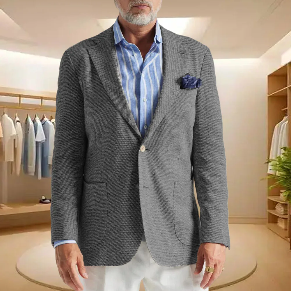 

Single breasted business casual Man suit jacket slim fit Blazers Versatile daily outfit suitable for all body types