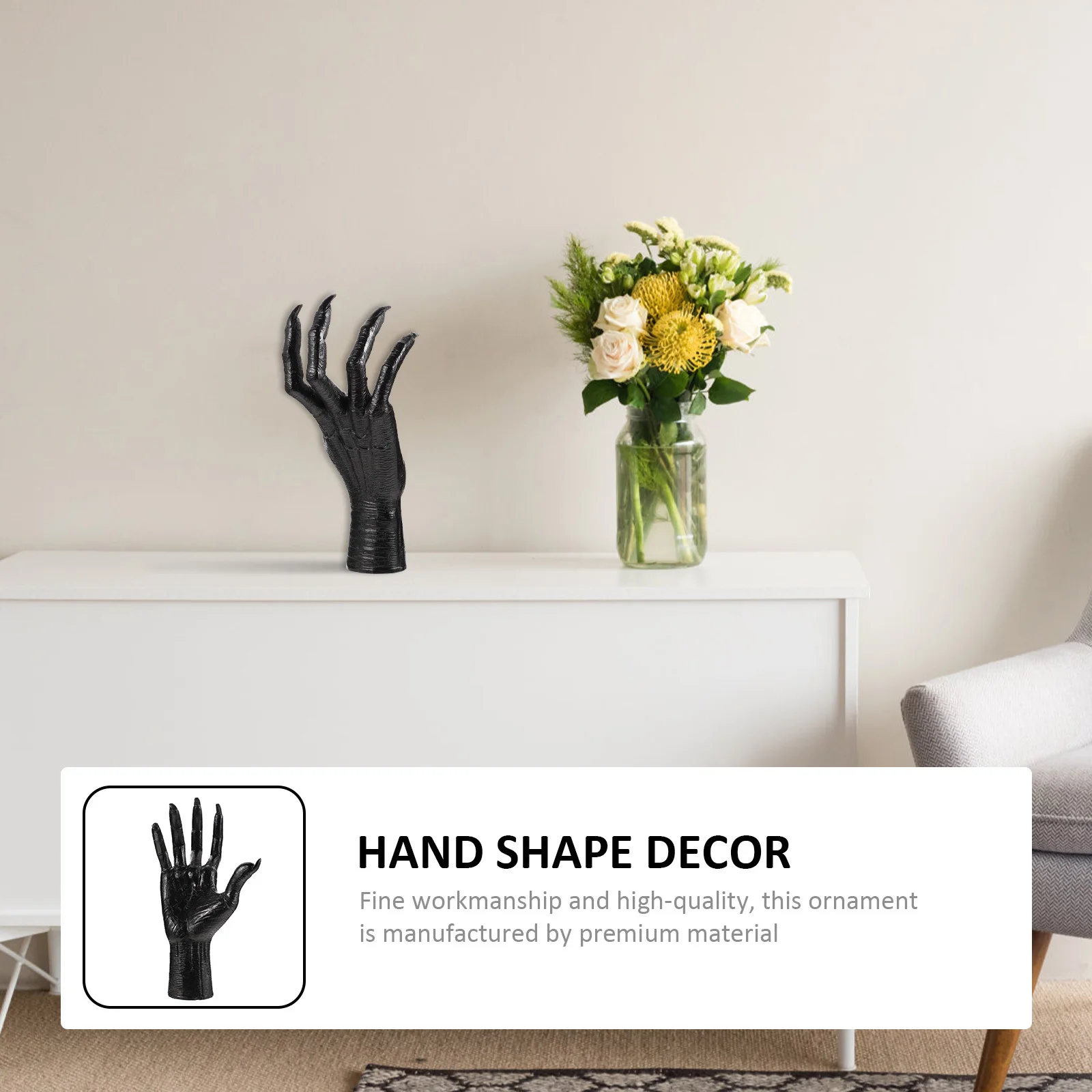 

Witch Hand Desktop Craft Resin Ornament Home Adornment Finger Decor Jewelry Display Human Finger Decoration Hand Shape