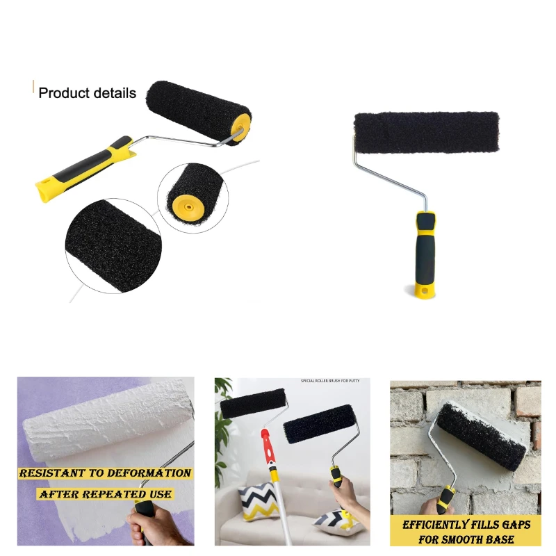 Application and Cleaning Roller, Plaster Roller, Drywall Joint Compound Roller, Drywall Texture Roller with Comfortable Handle
