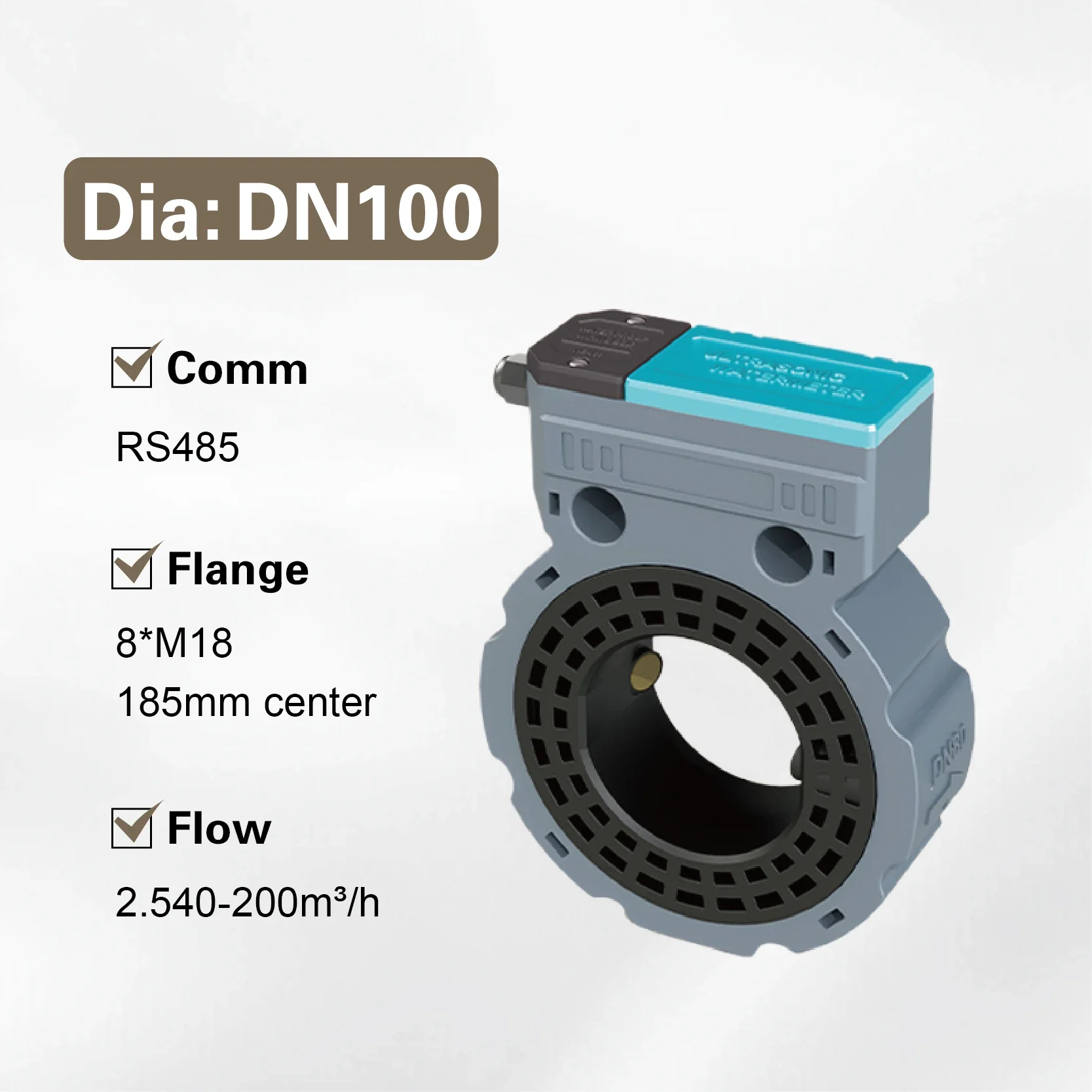 Meter Clamp-On Flow Transducer Digital Non-Invasive Water Flow Meter Portable Handheld Liquid Flow