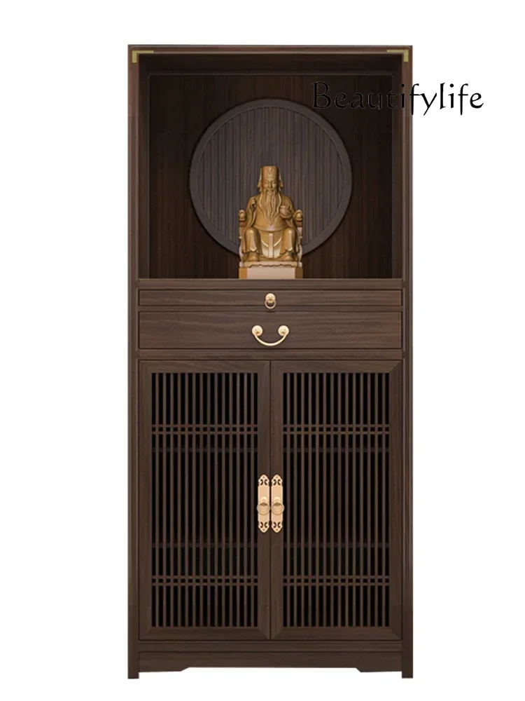 

God of Wealth Cabinet Solid Wood Buddha Cabinet Buddha Shrine Chinese Clothes Closet Buddha Statue Altar Shrine