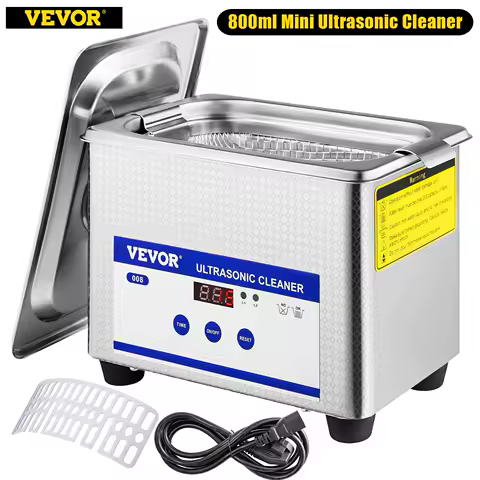 VEVOR 800ml Ultrasonic Cleaner Portable Washing Machine 35W Mini Dishwasher Lave-Dishes Ultrasound Bath Sonic for Home Appliance