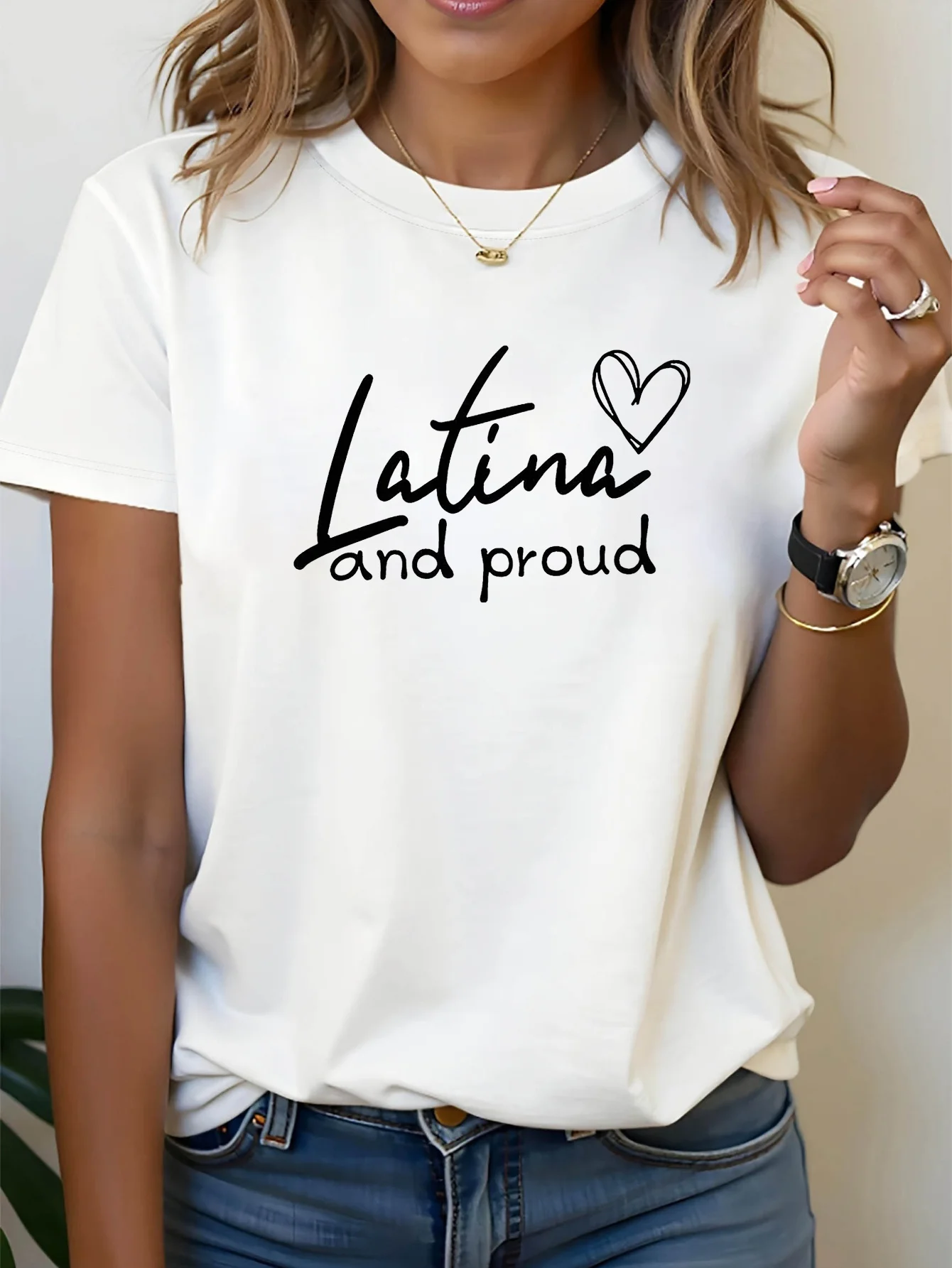 Latina Pride for Sleeve Crew Neck Top with 
