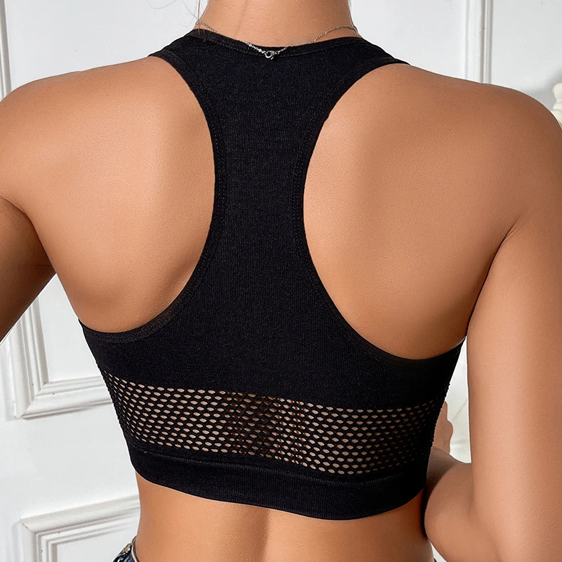 Women Sexy Tank Tops Fishnet Hollow Out Sports Off Shoulder Crop Top Female Outwear Stretch Comfortable Casual Tanks Chic Vest