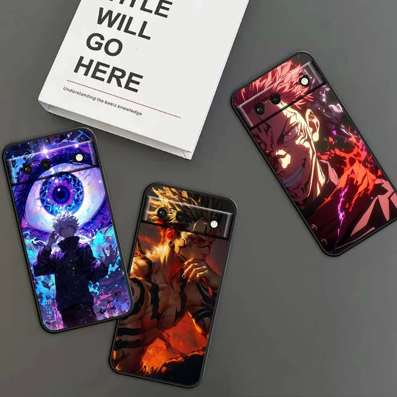 

Jujutsu Kaisen Cool Creative For Google Pixel 9a 9 8A 8 7 7A 6 6A Pro XL 2024 5G Black Soft TPU Silicone Cover Phone Case