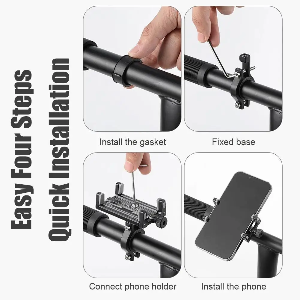 Fahrrad-Handyhalterung Motorrad Aluminium-Handyhalter Rutschfester Ständer Fahrradhalterung Verstellbare Fahrrad-Handyhalterung Fahrradzubehör – Detail 9