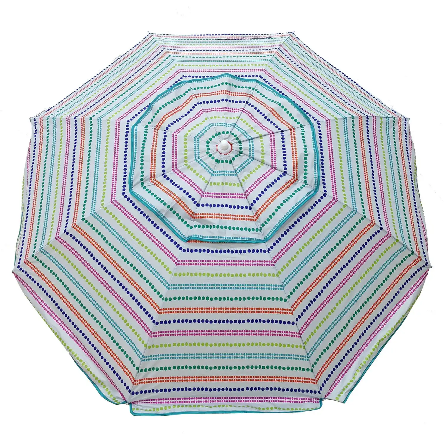 مظلة شاطئ مخططة منقطة بطول 6 أقدام بعامل حماية من الأشعة فوق البنفسجية 50+ محمولة مقاومة للرياح مع حقيبة حمل ومرساة لقضاء عائلة على شاطئ البحر