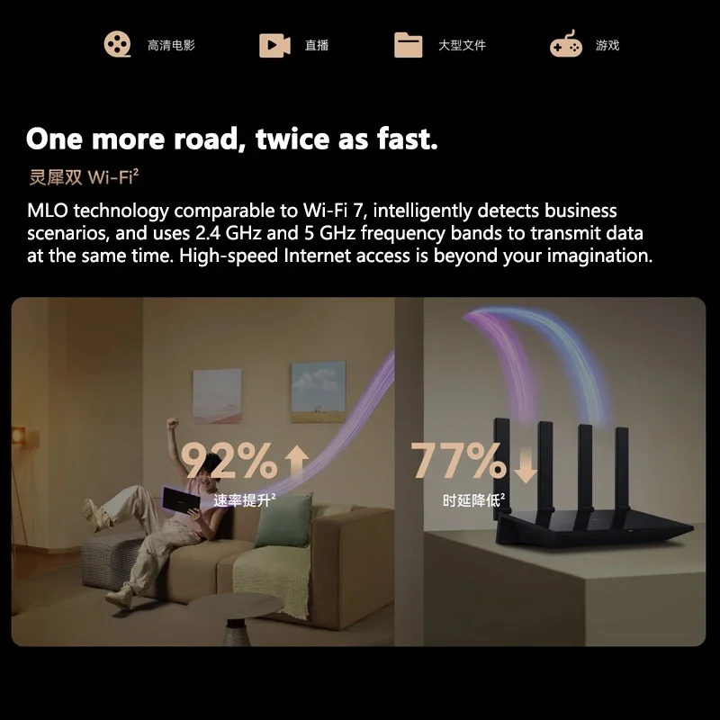 เราเตอร์ Huawei AX6 Pro Wi-Fi 6 + 7200 Mbps ของแท้อุปกรณ์ทวนสัญญาณ2.4กิกะเฮิร์ตซ์5กิกะเฮิร์ตซ์แอมพลิฟายเออร์ดูอัลแบนด์รองรับเครือข่ายตาข่าย