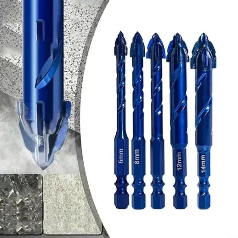 6/8/10/12/14mm Eccentric Drill Bit High Hardness Triangle Drill Bit for Glass Tile Ceramic Precision Multi Functional Drill