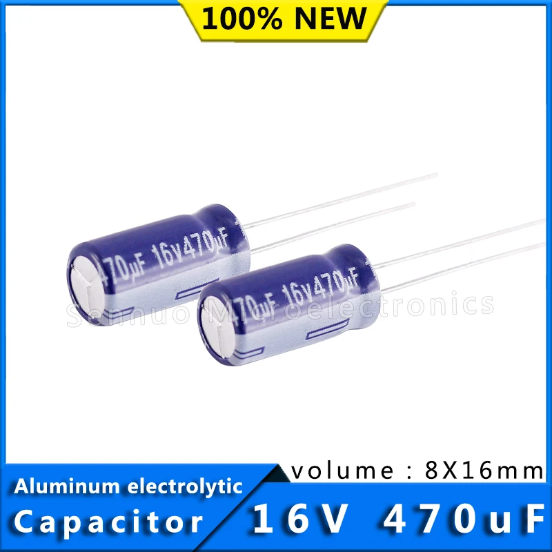 10pcs 16V 470UF 8*16 Low ESR Aluminum Electrolytic Capacitors 470uf 16V High Frequency Low Resistance Electrolytic Capacitors