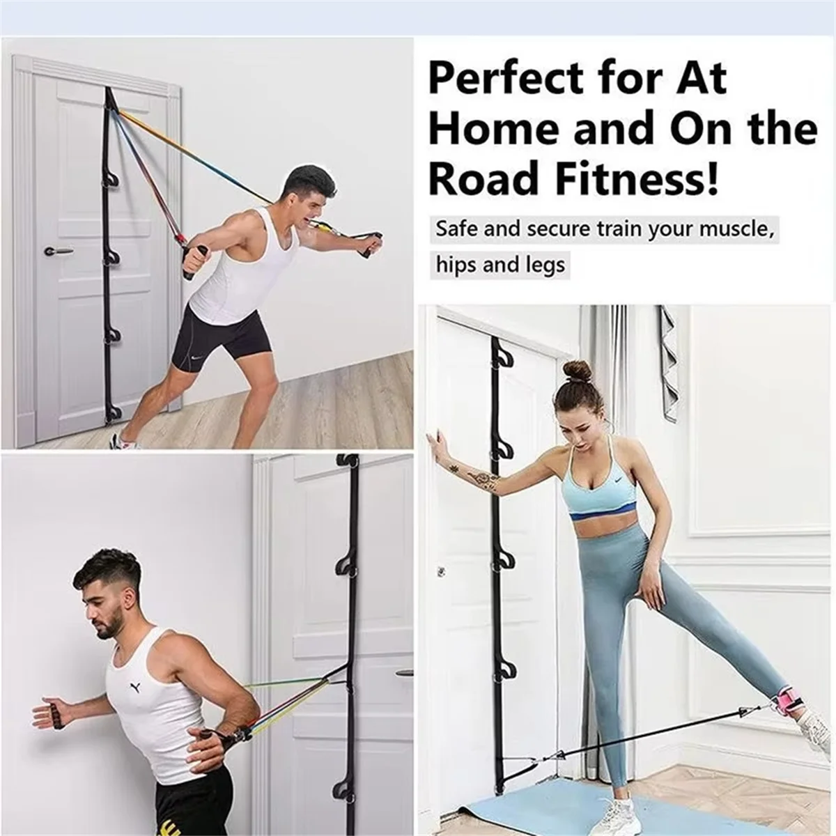Aa26p alça de porta para faixas de resistência exercícios fixação de âncora para fitness em casa resistência de banda de porta portátil