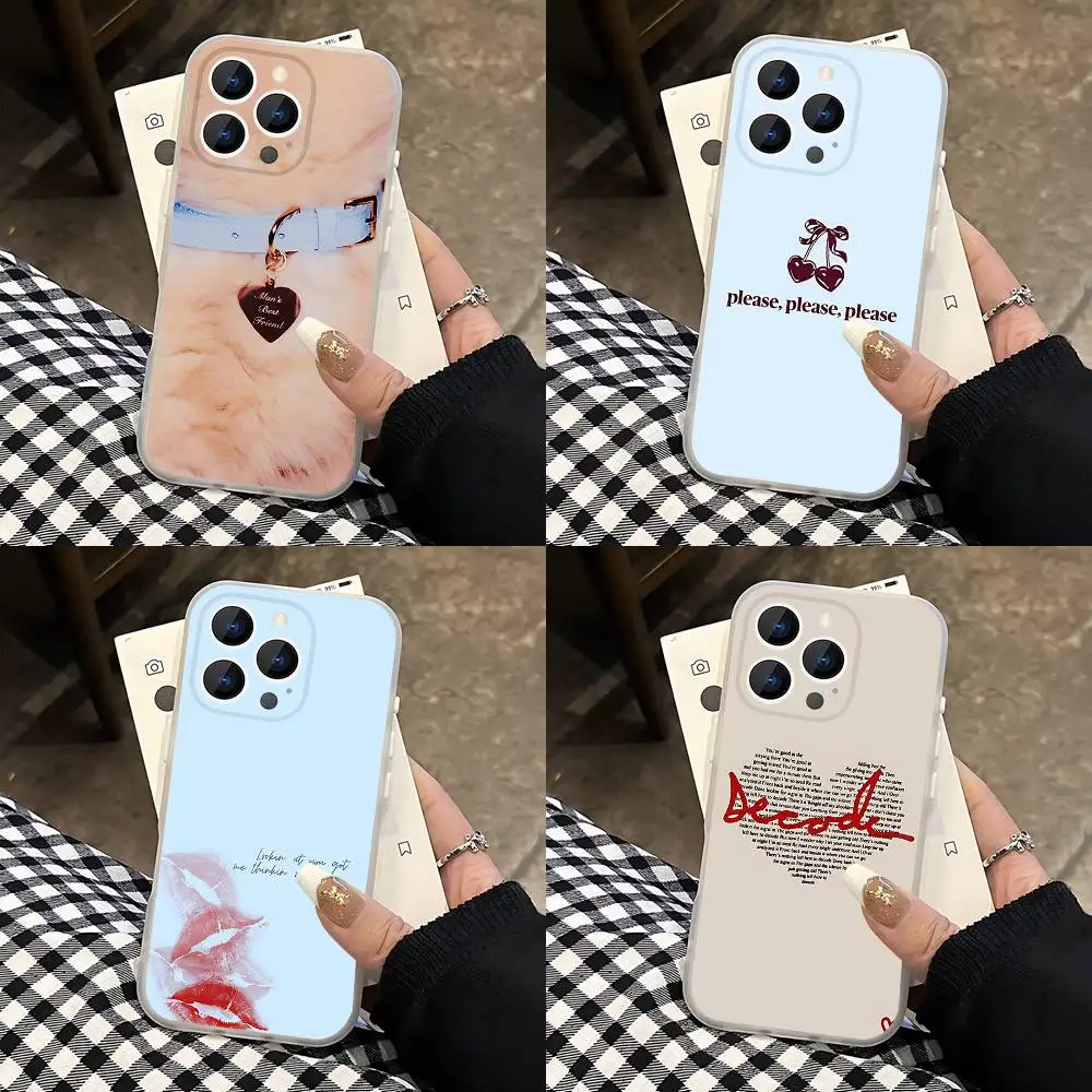 

S-sabrina Carpenter lyrics Phone Case For iPhone 14,16,12,17,13,15,11 Max,Pro,Mini,Plus,Air,E Magnetic Frosted Transparent