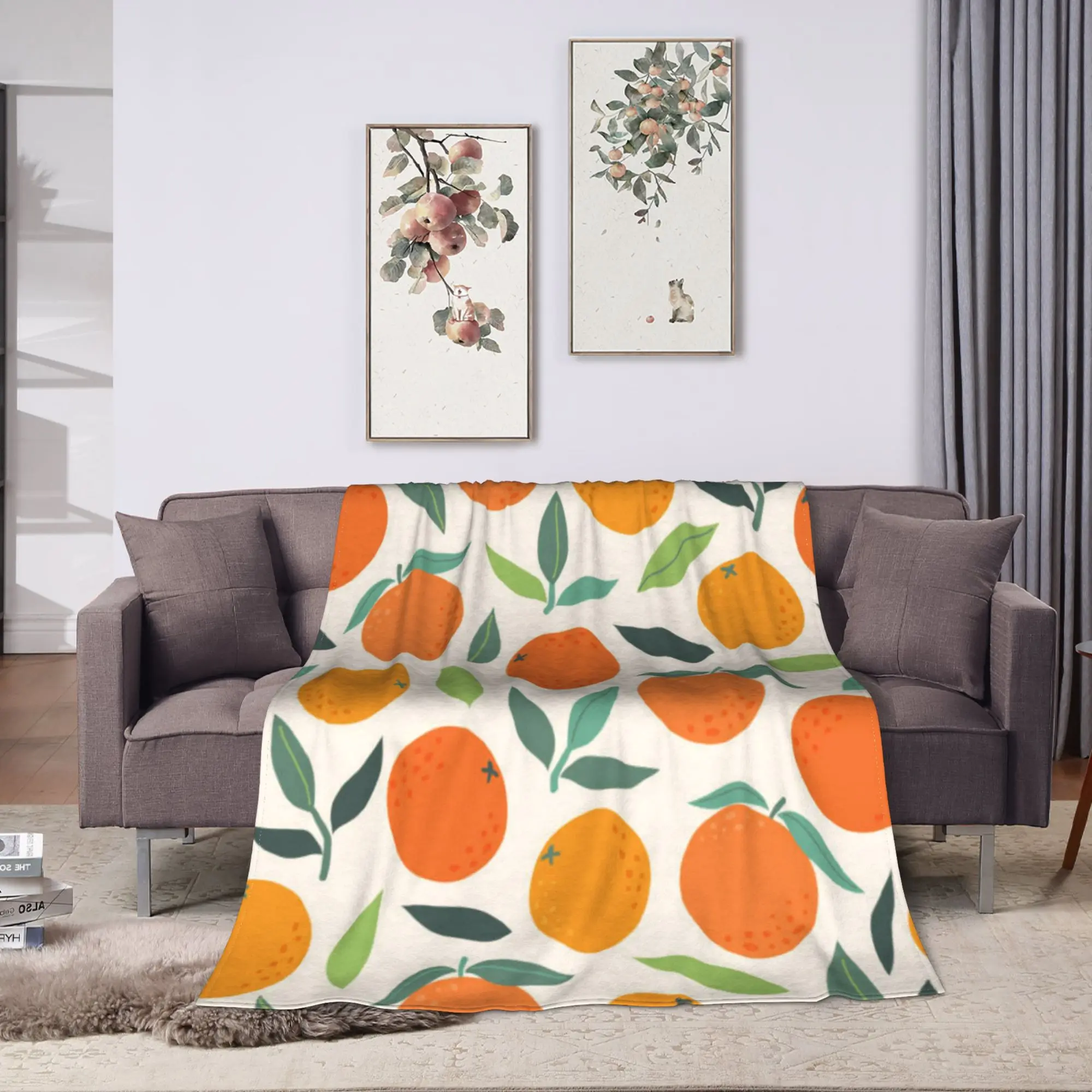 Cute Fruit Vegetable Flannel Blanket Winter  Warm Soft Throw Blanket for Kids Adult Outdoor Funny Bedspread Sofa Bed Cover