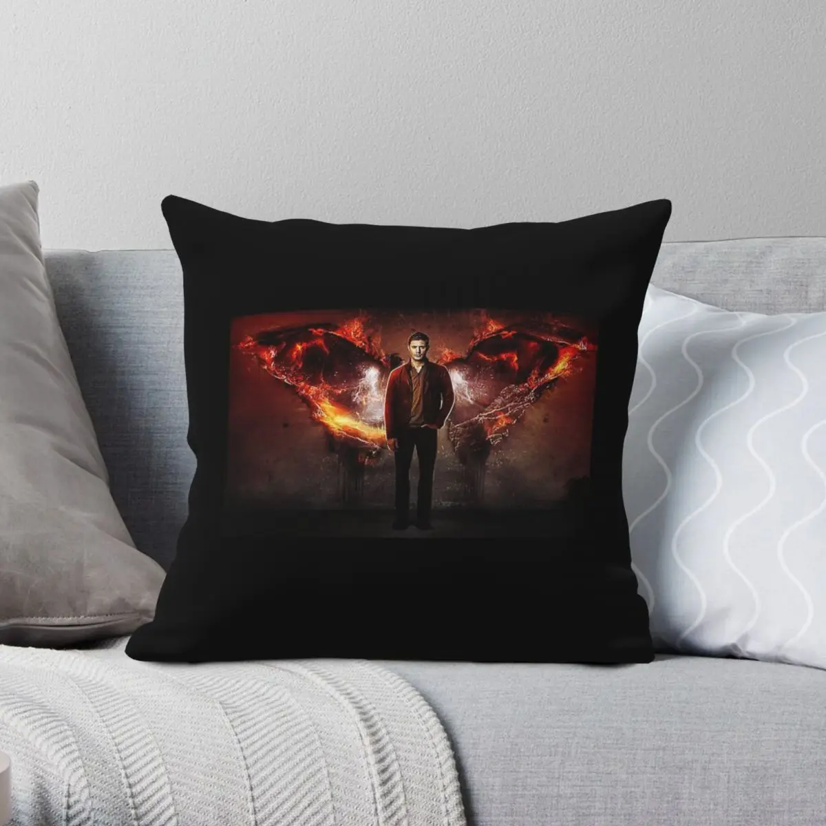 Dean Winchester Supernatural Pillowcase Polyester Linen Velvet Pattern Zip Decorative Pillow Case Bed Cushion Case Wholesale 18