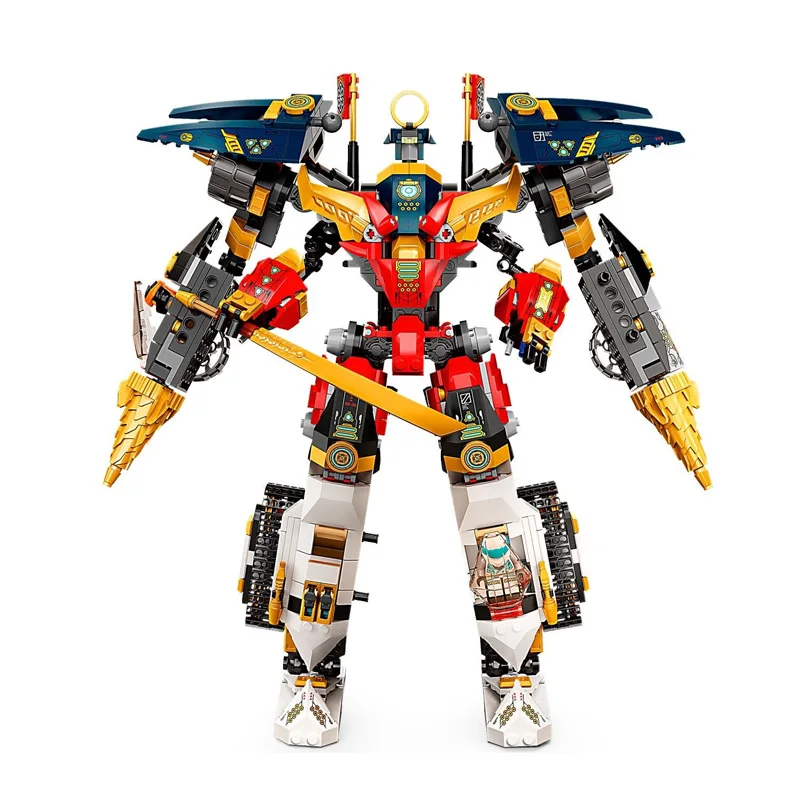 717654 w1 Super kombinacja klocków konstrukcyjnych Titan Robot mechaniczny czołg i cyfrowe klocki konstrukcyjne zabawka prezent dla chłopca