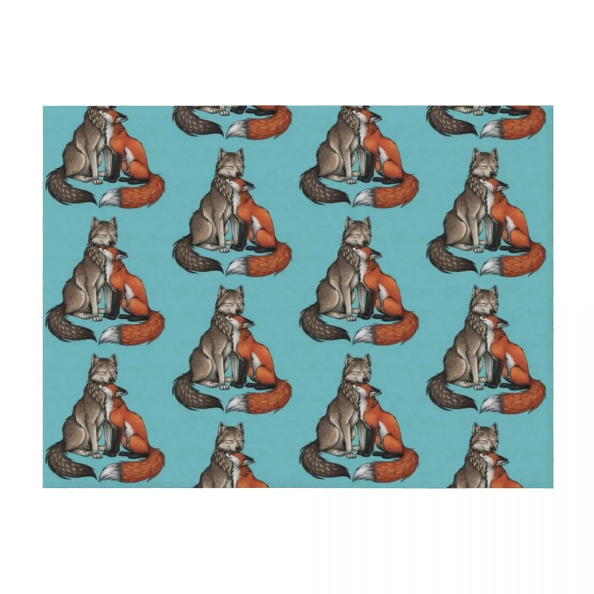 

Wolf & Fox Throw Blanket Decorative Beds halloween bed plaid Luxury Thicken Blankets