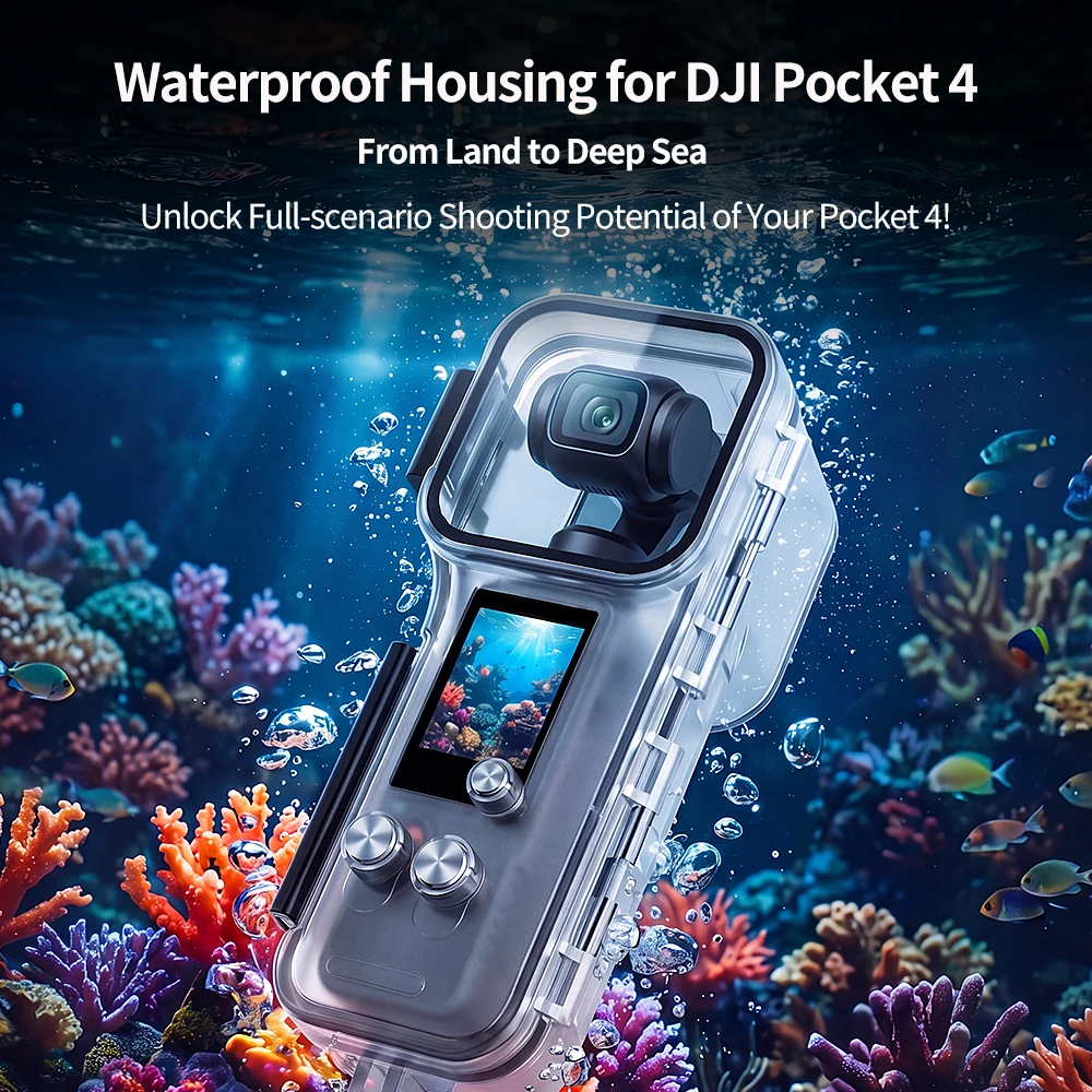 Boîtier étanche pour DJI Osmo Pocket 4, 50M IPX8, couvercle de plongée en verre trempé anti-buée pour le surf, le rafting, les sports de neige