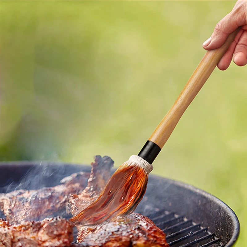 

Versatile BBQ Brush and Basting Mop, Large Food and Grilling with Replaceable Head and Long Handle